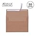 A7 Brown Kraft Paper Invitation 5 x 7 Envelopes - 50 Pack,Self Seal,For 5x7 Cards| Perfect for Weddings, Invitations, Baby Shower| Stationery For General, Office | 5.25 x 7.25 Inches