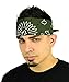 Mato & Hash Large Bandanas 27 x 27 | Versatile Biker Rags | Classic Paisley Bandana Pattern - Olive CA4200