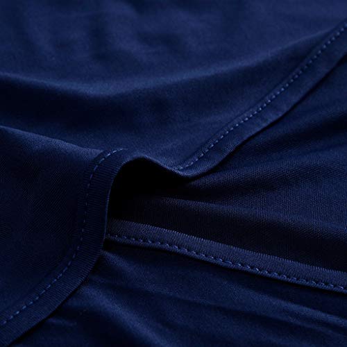 ❤️Women's Waisted Dress, Ladies Cross Wrap Solid Short Sleeve Skirt Sexy Deep V Elastic Dress Gogoodgo Blue