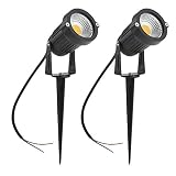 ZUCKEO Landscape Lights 5w Pathway Lights Warm White Low Voltage Outdoor Garden Yard Lawn Deck Driveway Flood lighting-2pack