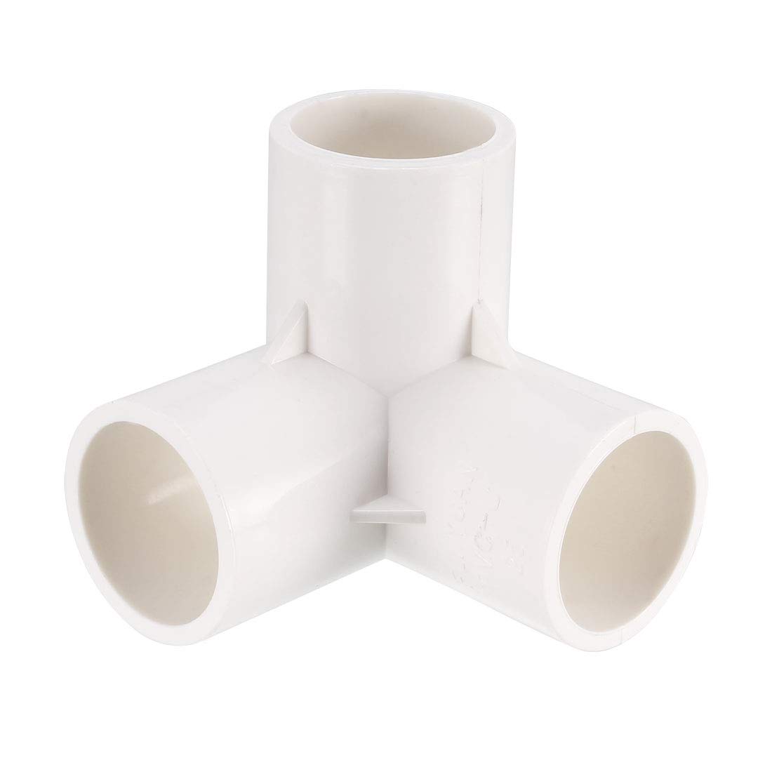 sourcing map 3 Way Elbow PVC Pipe Fitting Furniture Grade 25mm Size Tee Corner Fittings White