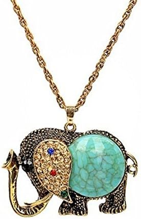 Odette Women's Elephant Shape Pendant Sweater Chain Necklace