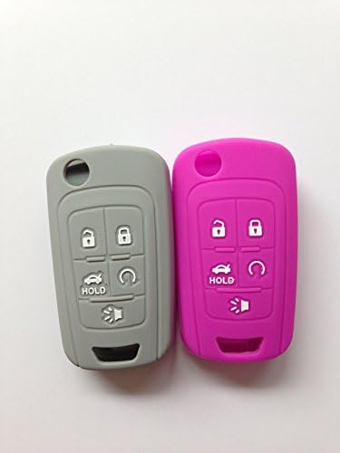 Qty(2) Fob Remote Key Case Cover Holder Bag Key Jacket Key Protector for 2012-2015 Chevrolet Camaro Cruze Volt Equinox Spark Malibu Sonic Aveo Flip Key 5 BTN BK '7443251903714