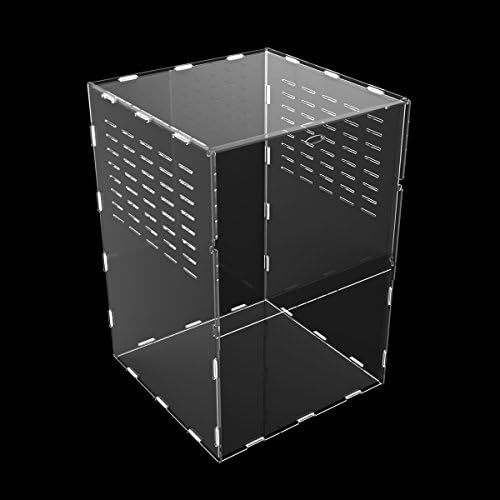 Dalle Craft Acrylic Reptile Terrarium Habitat for Arboreal Tarantulas Chameleon Green Anole or Other Reptiles Rubber Ring Fix (12x12x18inch)