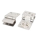 uxcell Showcase Cabinet Glass Wall Mounted Pivot Door Hinge Clamps Clip 2 Pcs