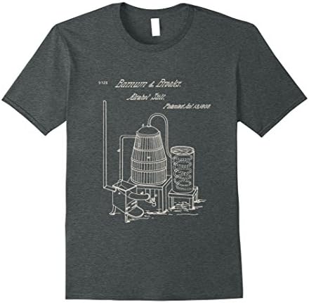 Mens Moonshine Alcohol Still Patent Blueprint T-Shirt 2XL Dark Heather