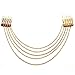 HuaYang Chic Hair Cuff Pin Head Band Chains 2 Combs Tassels Fringes Boho Punk(Gold)