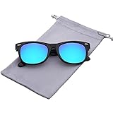 YAMAZI Kids Polarized Sunglasses Sports Fashion For Boys And Girls Mirrored Lens (Bright Black | Blue Mirrored Lens, Gray)