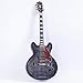 2019 NEW GROTE 335 style Jazz Electric Guitar Flame Maple top Semi-Hollow Body Gold Hardware (black)