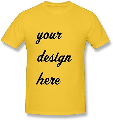 Custom T Shirts Add Design Your Own for Men Print(Yellow S)