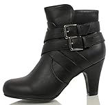 City Classified Women's Sami Faux Leather Double Strappy High Heel Ankle Boot