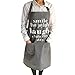 Aprons for Women,Men HXOR Thicker 100% Cotton Canvas kitchen Cooking Apron Bibs with 2 Pockets 32x28inches(Smile)