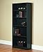 Mylex Five Shelf Bookcase; Three Adjustable Shelves; 11.63 x 29.63 x 71.5 Inches, Black, Assembly Required