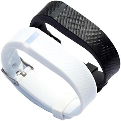 TMStar Fashion Fitbit Flex Wristband Watchband,Replacement Band For Fitbit Flex with Chrome Watch Clasp(No Tracker) (2PC-White-Black)