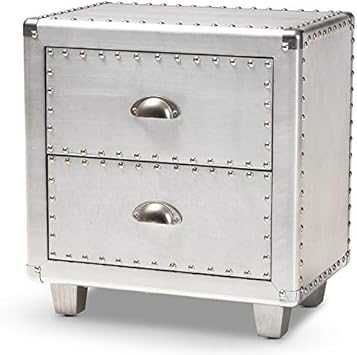 Amazon Com Baxton Studio Davet Contemporary 2 Drawer Metal