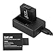SJCAM SJ7 STAR Dual Slot Battery Charger and Two Batteries 1000 mAh 3.8V Lithium Ion Rechargeable Set