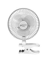 Bovado USA 6 pulgadas   2 velocidades   inclinación ajustable, funcionamiento silencioso con clip en el ventilador con cable de 4.9 ft y parrilla de seguridad de acero, color blanco   por Comfort Zone