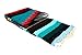 Open Road Goods Mexican Diamond Pattern XL Yoga Blanket - Thick Serape with Stripes - Turquoise