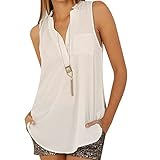 vanberfia Women's Casual Summer Women Blouse Tops Sleeveless Shirt