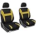 OxGord Car Seat Cover Flat Cloth Bucket Set for Car, Truck, Van, SUV - Black, Yellow