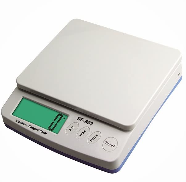 Suofei Digital Weighing Postal Scales 0.01G-30Kg Easy Use for Office Scale Workshop Weigh 803 White