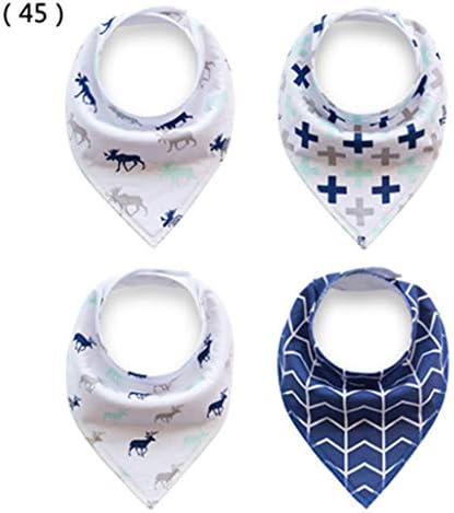 JJHYDZ Baby Bibs Vibrant Print Cute Cotton Gentle Bandana Saliva Towel Baby Triangle Scarf Infant Burp Towels 4Pcs/Lot Four Seasons Wearable