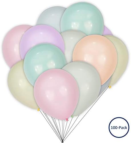 Embeau 100 Pack Thicken Macaron Color Latex Balloons, Assorted Candy Color Balloons for Party, Birthday, Wedding Supplies and Decorations