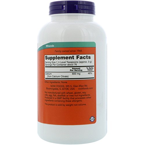 NOW Supplements, Calcium Citrate Powder, Highly Bioavailable Calcium