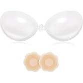 KSang Backless Strapless Bra for Push Up, Clear Gel Silicone Padded Adhesive Invisible Sticky for Women, Wedding Dress