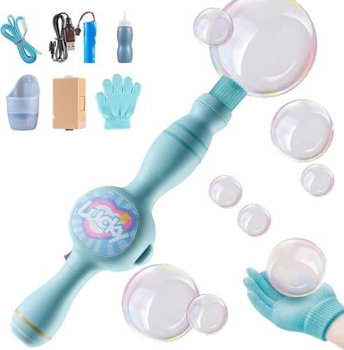 Elastic Bubble Fog Wand, Magic Smoke Bubble Machine with Colorful Elastic Bubbles & Smoke Effect, Portable Interactive Mist Bubble Machines for Parties(Blue)