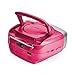 Riptunes CD Player Portable Boombox – Portable Radio AM/FM, Bluetooth Boombox, with Aux-in, Programmable Player, Pink CDB232BTthumb 4