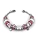 Cate & Chloe Aurora 18k White Gold Beaded Bracelet w/Swarovski Crystals, Beautiful Bangle Charm Bracelet, Sparkle Silver Beads Charm Bracelet for Women, Friendship Bracelets - MSRP $148 (Pink)