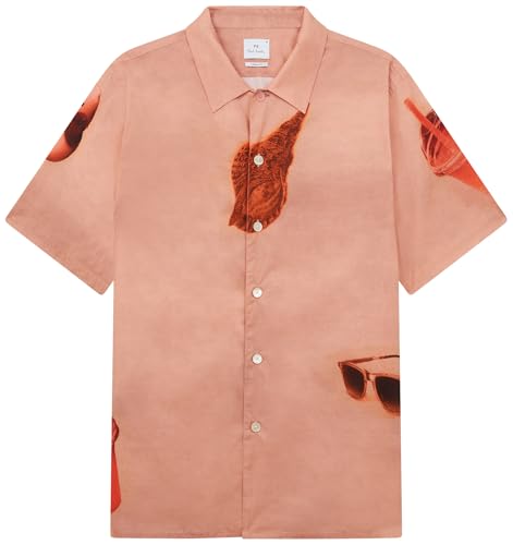 PS Paul Smith,Mens SS Casual FIT Shirt,Orange,L