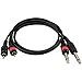 GLS Audio 3-Feet Patch Cable Cords - Dual RCA To Dual 1/4