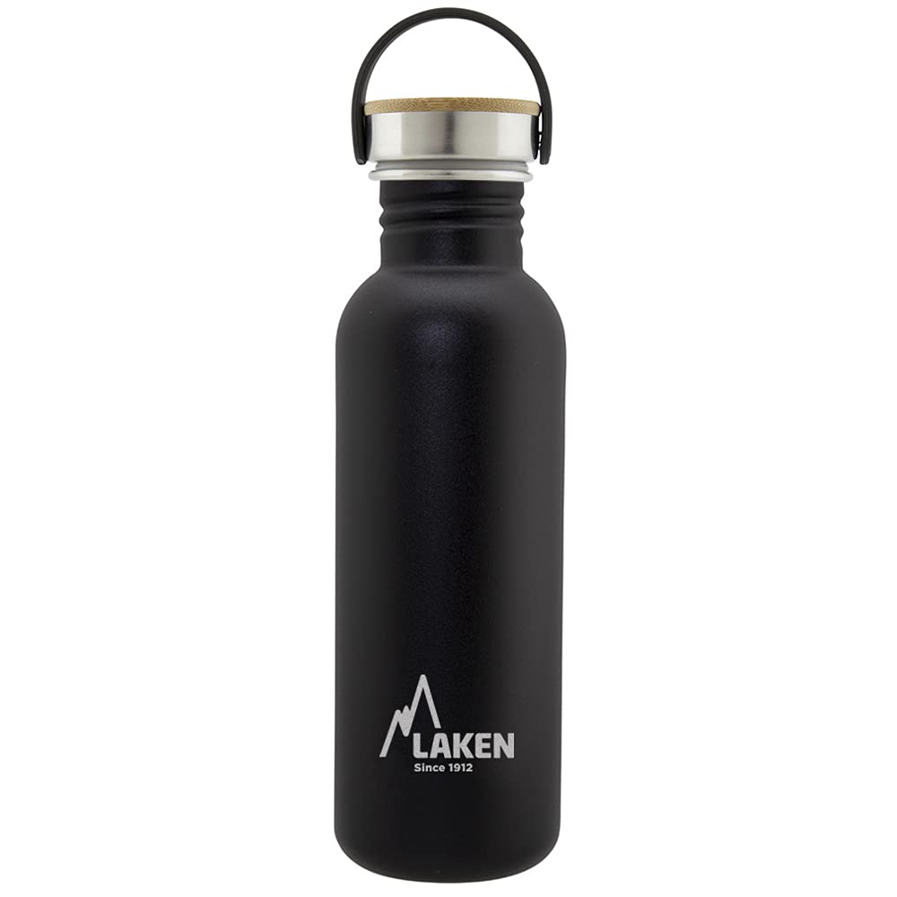 Laken Unisex - Adult Heavy Duty Stainless Steel Bottle 0.75L Black, 0.75