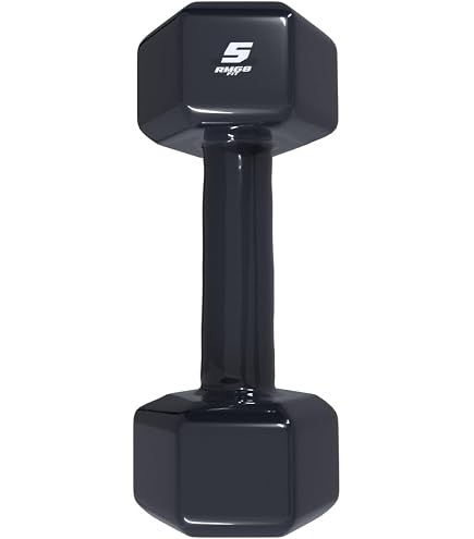 Par Halteres 5kg + 5kg Dumbbell Sextavado Emborrachado