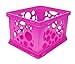 Storex Large Storage and Transport File Crate, 17.25 x 14.25 x 10.5 Inches, Pink, Case of 3 (61557U03C)