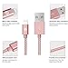 1byone Lightning Cable(3.28ft), Apple MFI Certified Lightning to USB Nylon Braided Cable for iPhone 5s 5c 5 iPhone 7 Plus 6s 6 , iPad mini, iPad Air, iPad Pro, iPod touch 6th / nano 7th Gen, Rose Gold