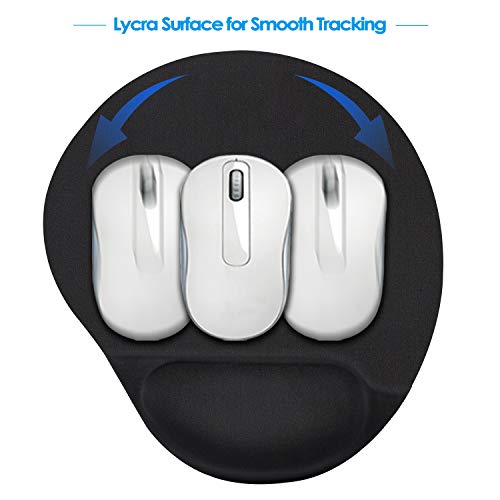 MROCO Mouse Pad with Gel Wrist Rest, Mousepad with Non-Slip PU Base Mouse Pad with Wrist Support Mousepad Wrist Rest Mouse Mat for VicTsing,Pictek,Logitech,Razer Mouse 9.84 X 8.66 inches 3 Pack - Thumbnail 3