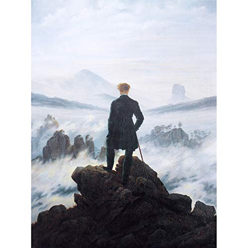 Friedrich Wanderer Above Sea Fog Painting Unframed Wall Art Print Poster Home Decor Premium