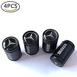 Runfish Valve Stem Caps, Tire Valve Stem Caps for Mercedes Benz, 4 Pcs Black