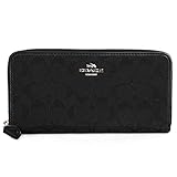 Coach Outline Signature Accordion Zip Wallet Black/Black F54633