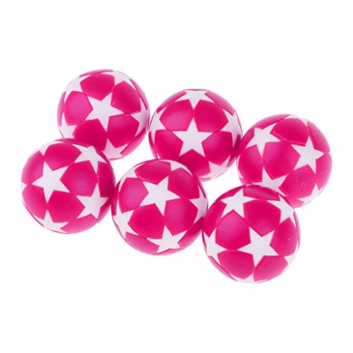 KODORIA 6pcs Table Soccer Foosballs Footable Game Footballs Replacement Balls Table Game Accessories 32mm - Pink - Thumbnail 5
