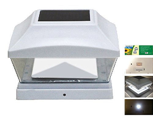 SOLAR POST CAP with 2 SMD LEDs for 28 LUMENS with adapters for 6X6 Post Cap Lights (White - Set of 8)