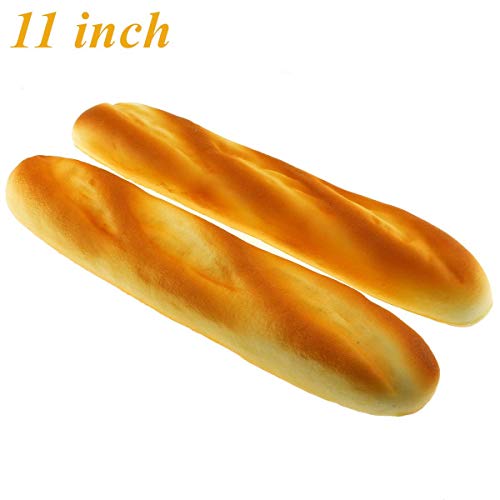 Gresorth 11 inch PU Material Fake Cake Artificial French Long Bread Decoration Model Kitchen Toys Prop - 2pcs - Thumbnail 2