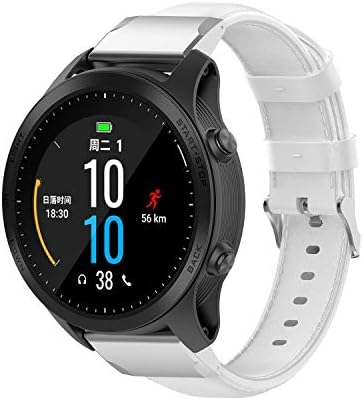 Fit for Garmin Fenix 5 Bands, Fenix 5 Plus Watch Band Women Men, Adjustable Leather Bands Replacement Straps Wristbands Bracelet Fit for Garmin Fenix 5/5 Plus/Instinct/Forerunner 945 (White)