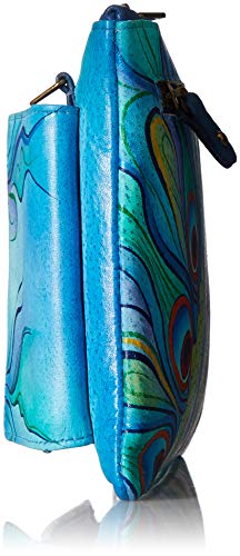 Anuschka Handpainted Leather | Organizer Wallet With Smart Phone Case | Jeweled Plume - Thumbnail 3
