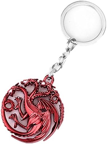 Chaobyss Men's Keychains Keyring House Targaryen Game of Thrones Dragon Red Hollow