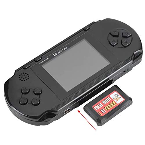 qiaoniuniu Handheld Game Console Kids Gift 16 Bit Portable Classic Video Games 150 Games Retro MD Paly Games PXP3 (Color: Black)
