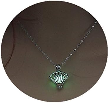Aqua Glowing Seashell Necklace Sea Shell Pendant Necklace For Women